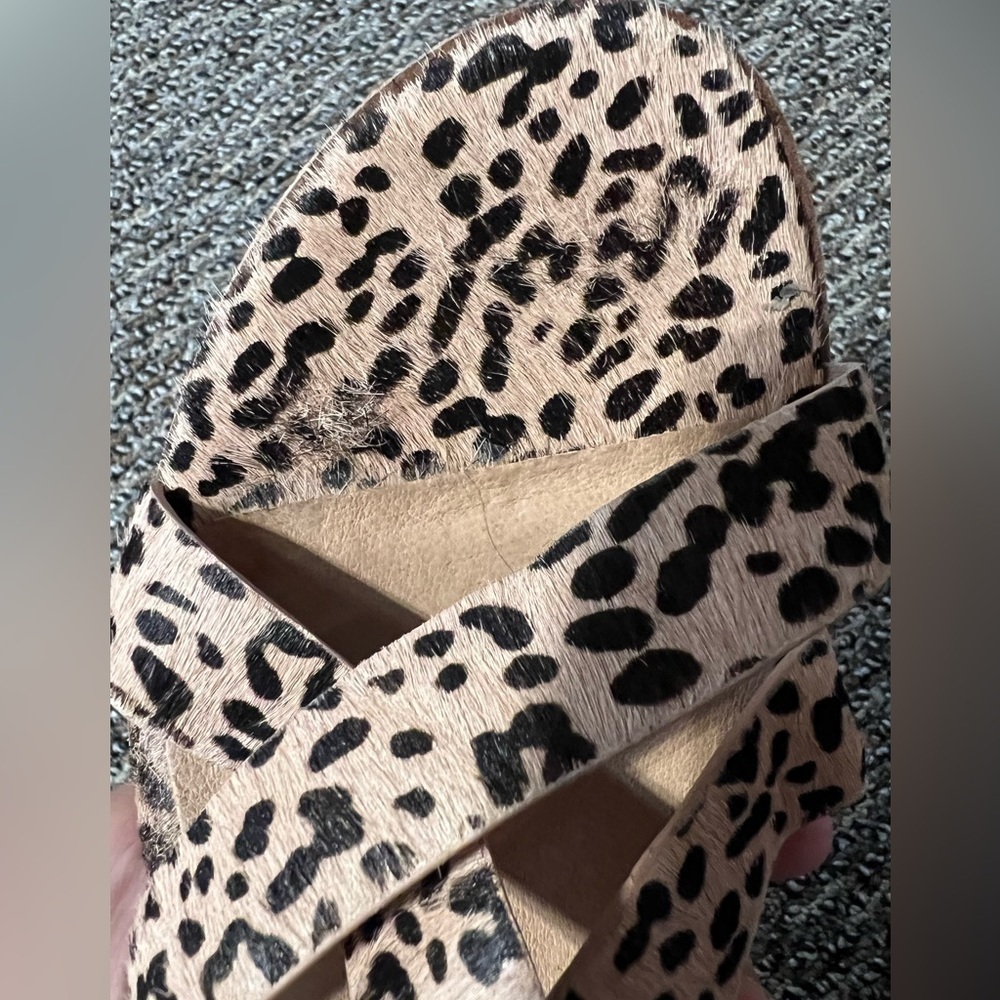 Madewell Alyssa Calf Hair Leopard Sandals Size 8.5 - Picture 6 of 6